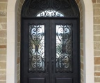IDG1912-Milan_with_Raised_Panel_Double_Iron_Door_with_Round_Top_Transom_(2)