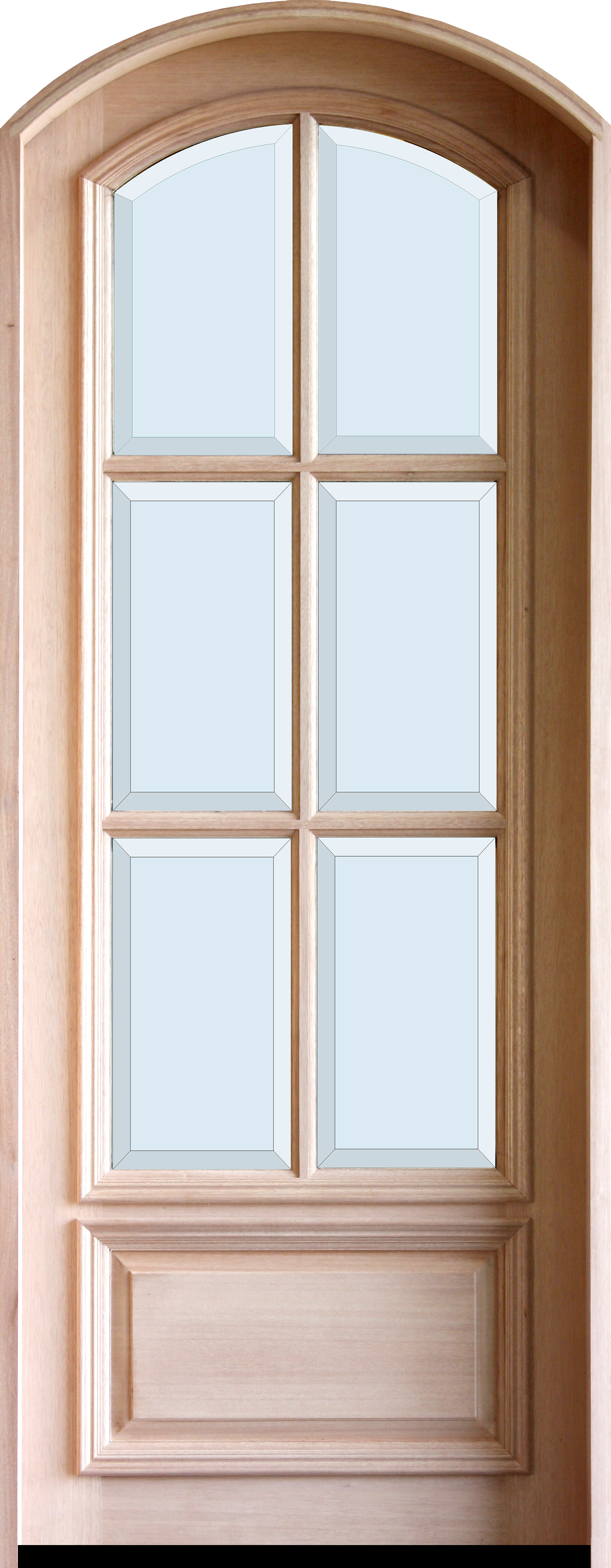 8'0 Tall 6-Lite Low-E Mahogany Prehung Wood Double Door Unit