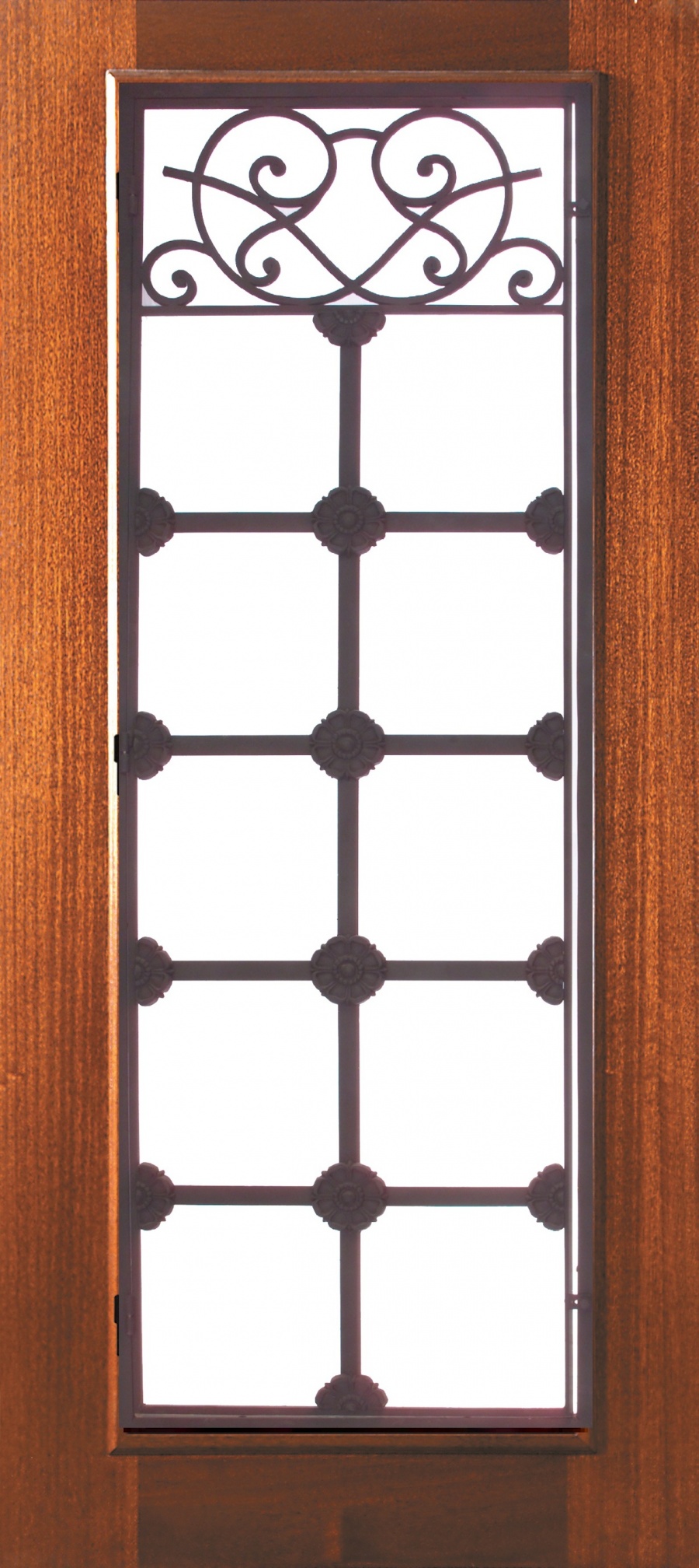 3068 Mahogany Full Lite Rosette - The Front Door Company