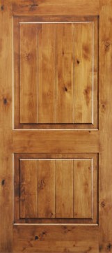 6'8 Height Knotty Alder 2 Panel Square Raised Solid Core Interior Wood Doors